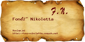 Fonó Nikoletta névjegykártya