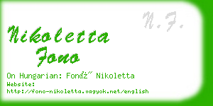 nikoletta fono business card